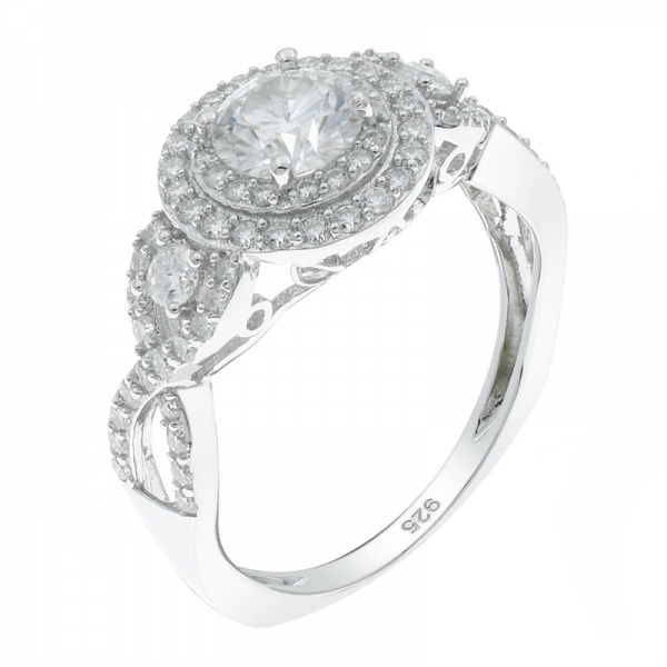 Splendour 925 Sterling Silver Halo Ladies Ring 