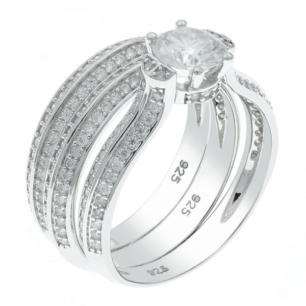 Fashionable 925 Silver Detachable Ladies Ring 