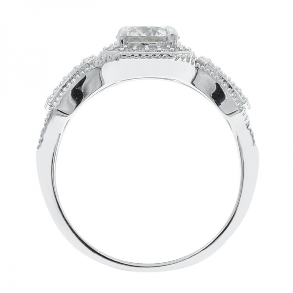 925 Sterling Silver Dazzling Halo White CZ Ring 