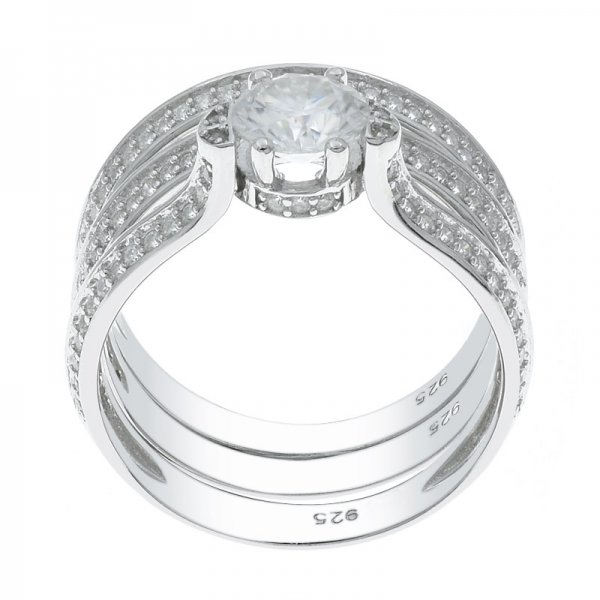 Fashionable 925 Silver Detachable Ladies Ring 