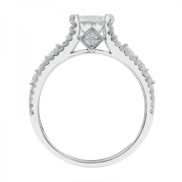 Fascinating 925 Silver Rhodium Plated White CZ Ring 