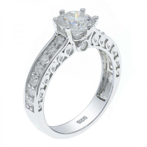 925 Silver Stylish Fashion White CZ Ring 