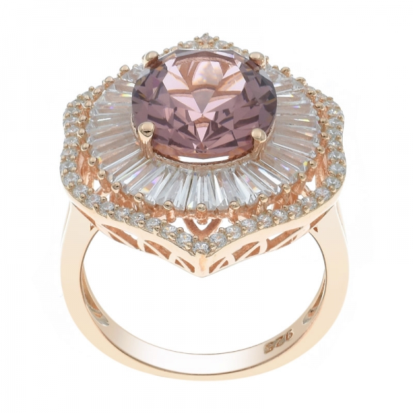 925 Silver Splendour Rose Gold Plated Morganite Nano Ring 