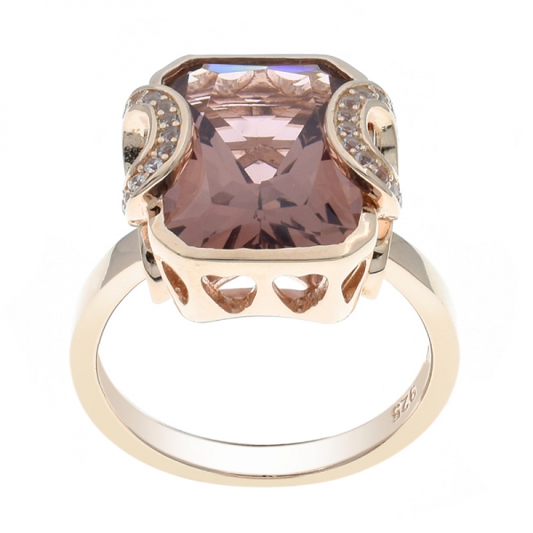 925 Sterling Silver Ring With Dazzling Morganite Nano 