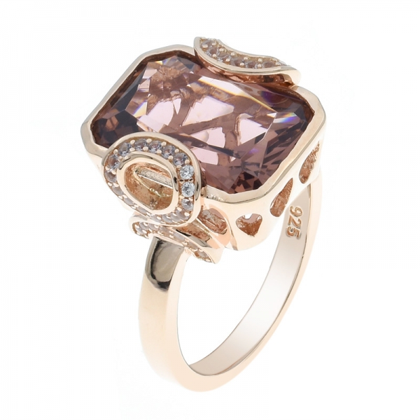 925 Sterling Silver Ring With Dazzling Morganite Nano 