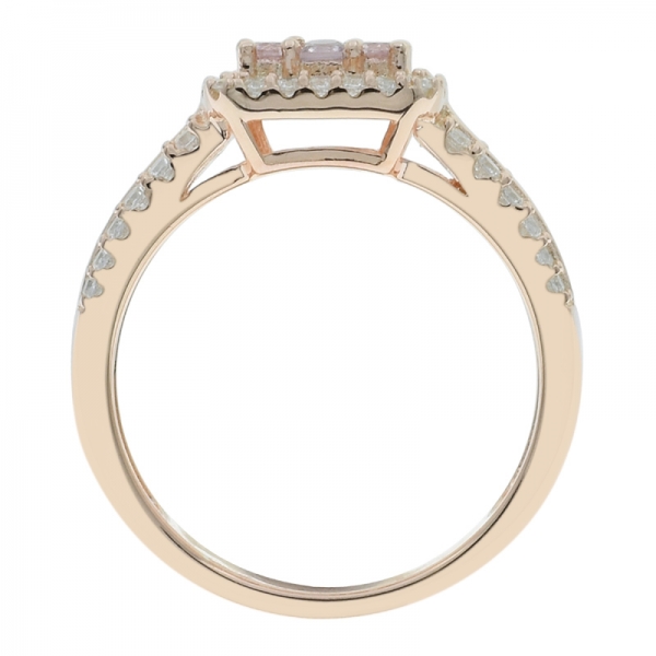 925 Sterling Silver Morganite Nano Channel Setting Ring 