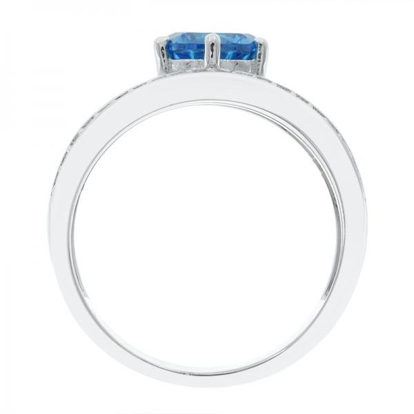 925 Sterling Silver Channel Setting Neon Apatite Ring 