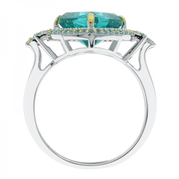 925 Sterling Silver Dramatic Cushion Paraiba Ring 