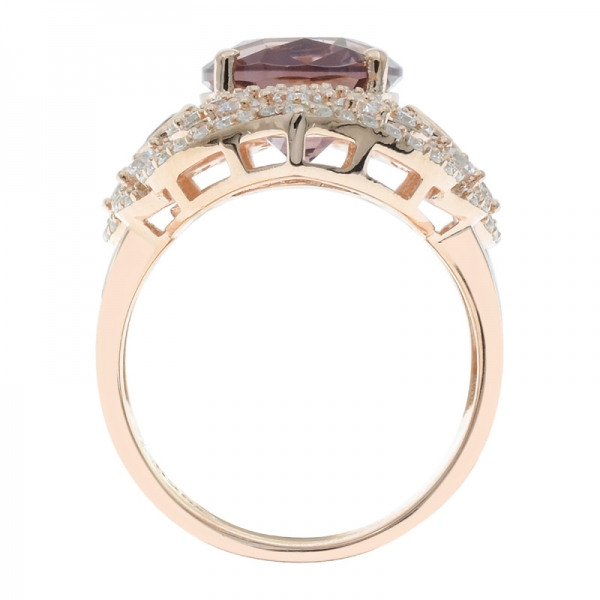 925 Silver Fancy Fabulous Oval Shape Morganite Nano Ring 