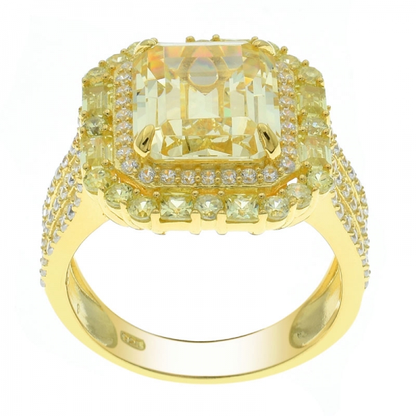 Lavish 925 Silver Diamond Yellow CZ Women Ring 