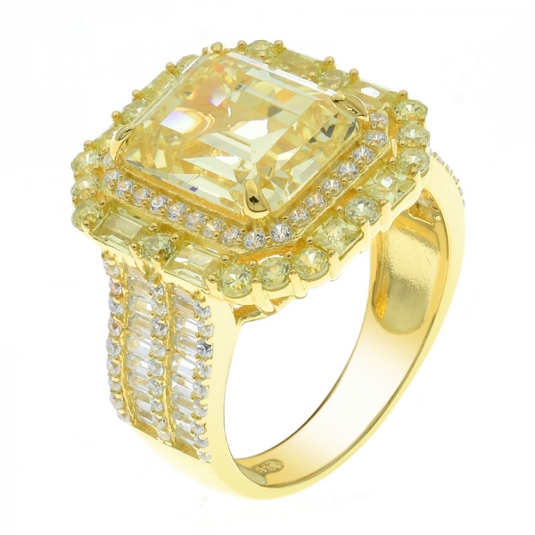 Lavish 925 Silver Diamond Yellow CZ Women Ring 
