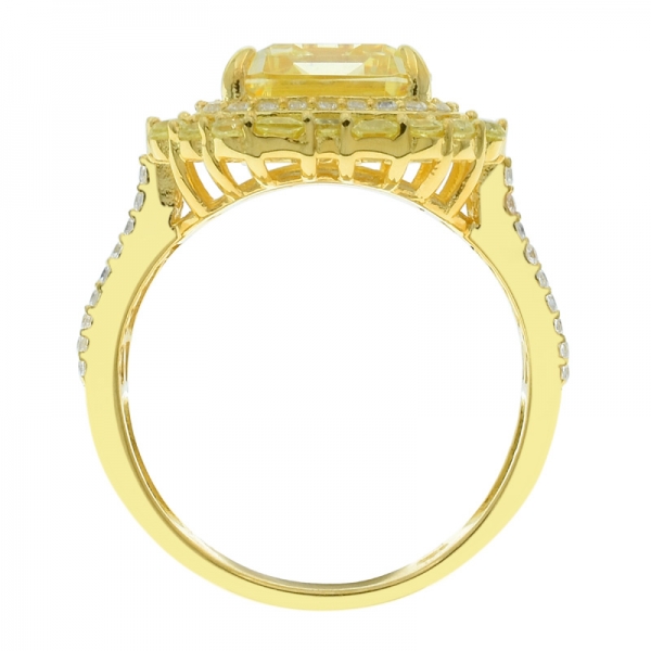 Lavish 925 Silver Diamond Yellow CZ Women Ring 