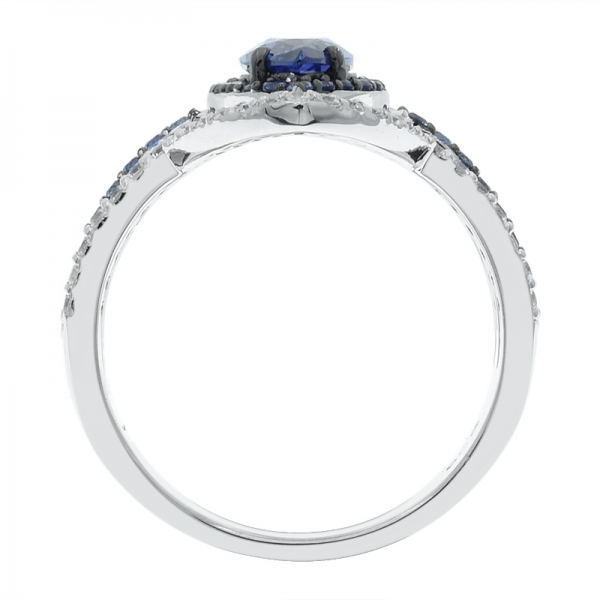 925 Sterling Silver Graceful Marquise Halo Ring 