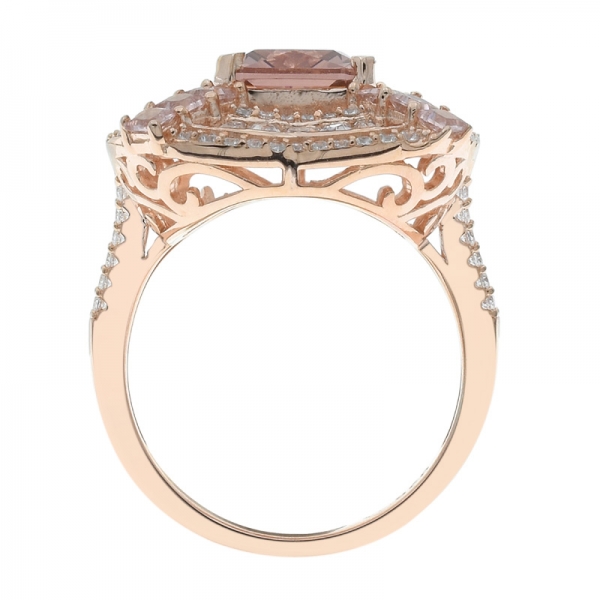 Graceful Style 925 Silver Morganite Nano Ring For Women 