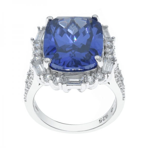 Fairytale Ladies 925 Sterling Silver Tanzanite CZ Ring 