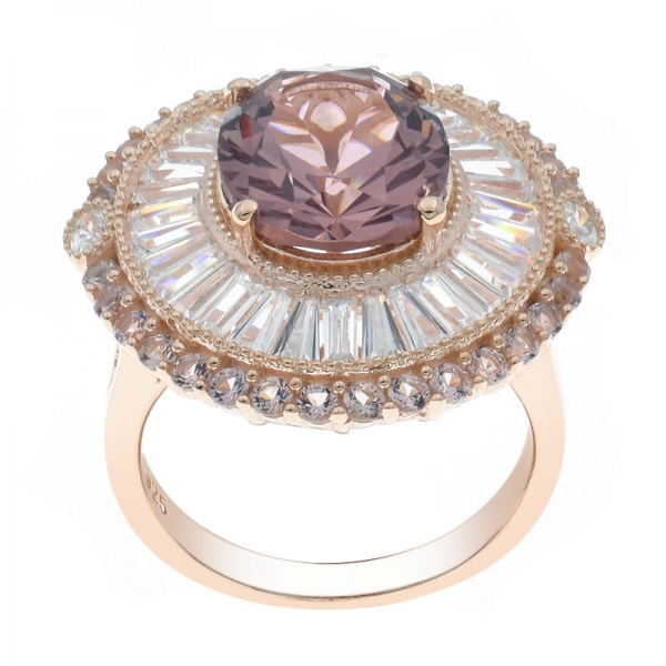 Beautiful 925 Sterling Silver Round Shape Ring With Morganite Nano 