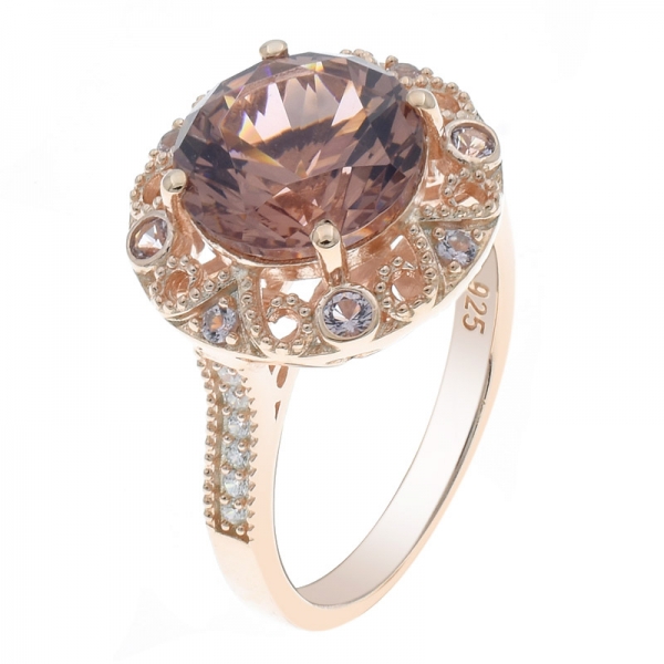 Individual Ladies 925 Silver Morganite Nano Ring 