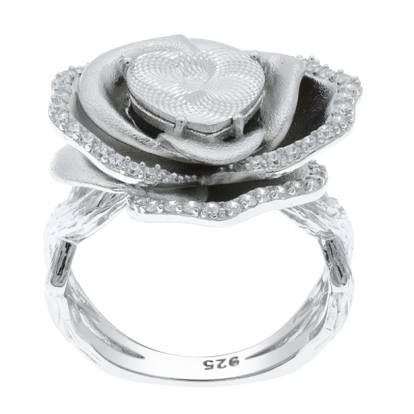 925 Sterling Silver Fascinating Rose Ladies Ring 