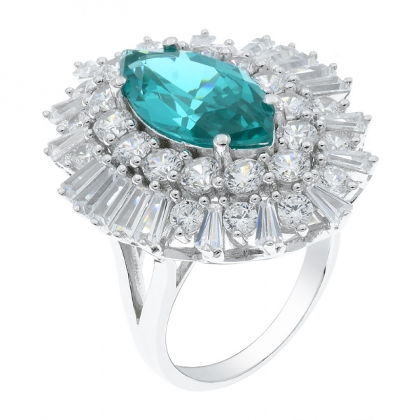 Artistic 925 Sterling Silver Twinkle Paraiba Ring 