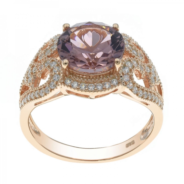 Lovely 925 Sterling Silver Morganite Nano Ring For Ladies 