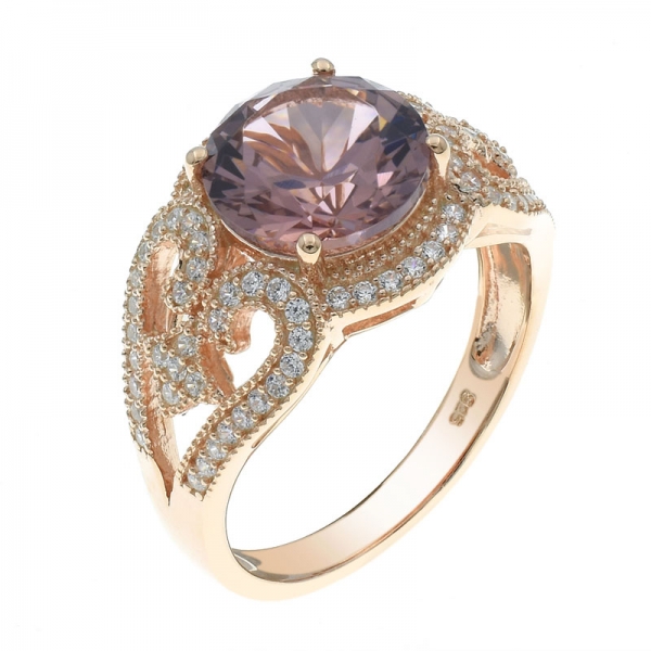 Lovely 925 Sterling Silver Morganite Nano Ring For Ladies 