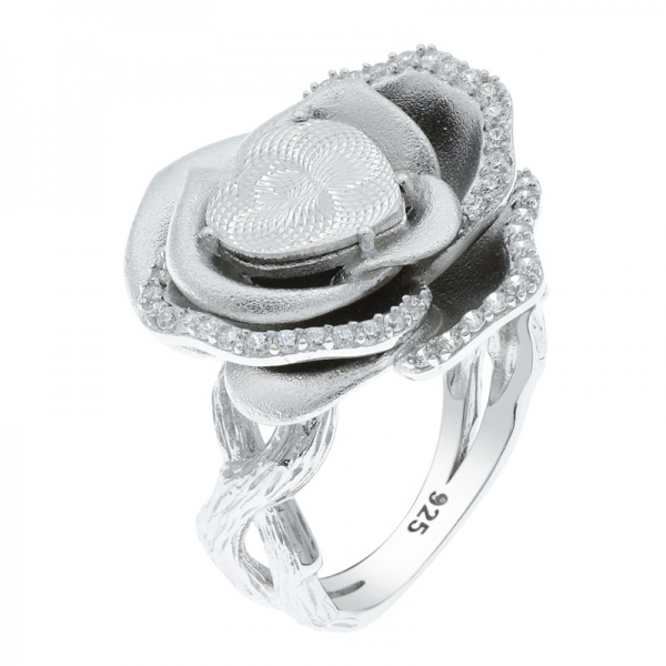 925 Sterling Silver Fascinating Rose Ladies Ring 