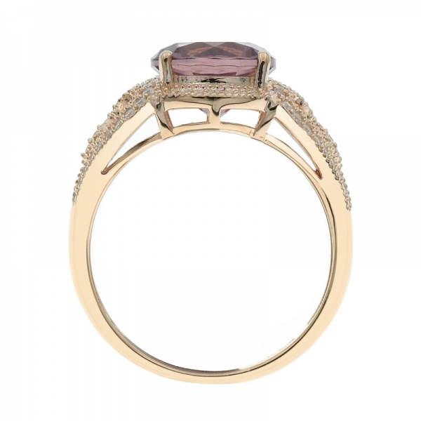 Lovely 925 Sterling Silver Morganite Nano Ring For Ladies 