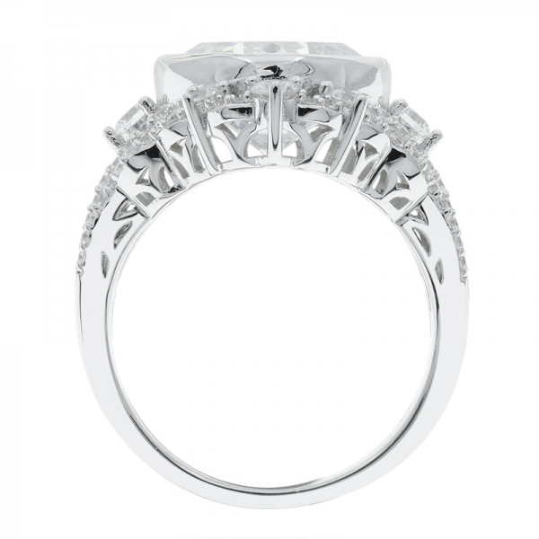 Lavish Women 925 Cushion Shape White CZ Ring 