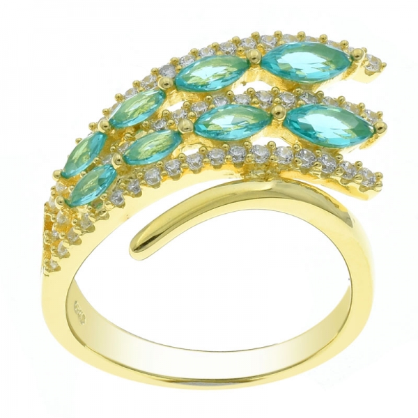 Unique Ladies 925 Silver Marquise Shape Paraiba Ring 