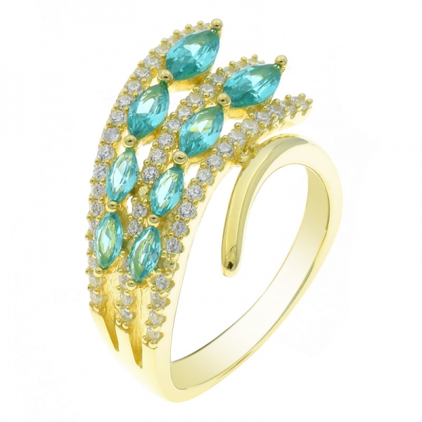 Unique Ladies 925 Silver Marquise Shape Paraiba Ring 