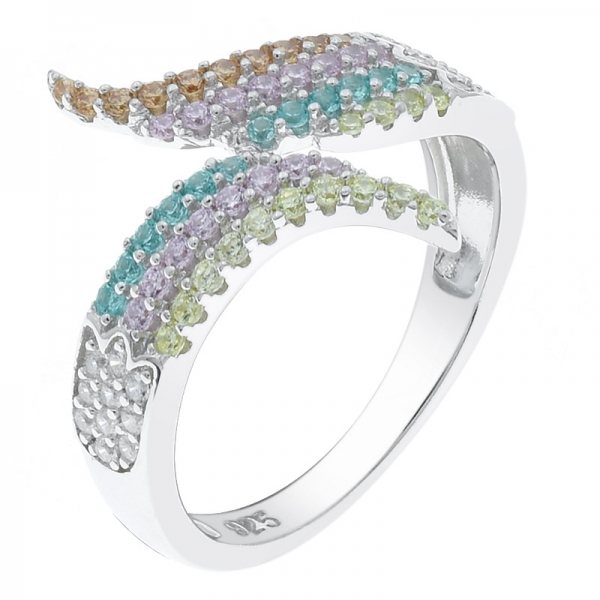 Wholesale 925 Silver Multicolor Wing Ring For Ladies 