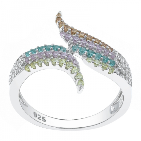Wholesale 925 Silver Multicolor Wing Ring For Ladies 