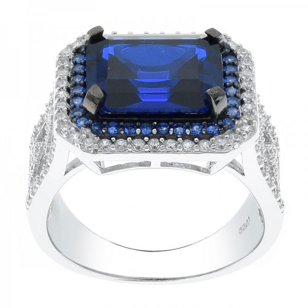 Wholesale 925 Silver Blue Nano Ring For Ladies 
