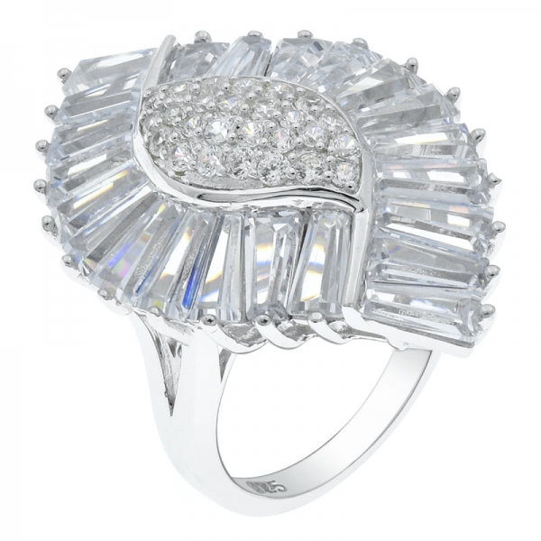 Wholesale 925 Sterling Silver Baguette Ring 