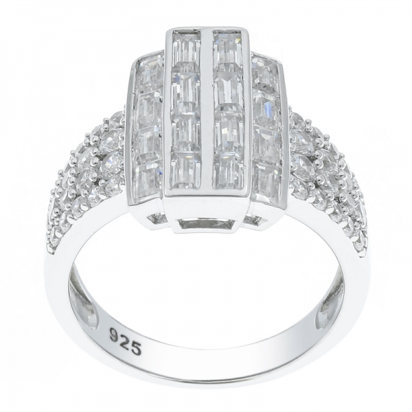 China 925 Silver White CZ Ring For Ladies 