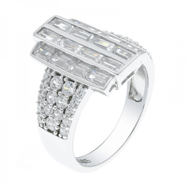 China 925 Silver White CZ Ring For Ladies 