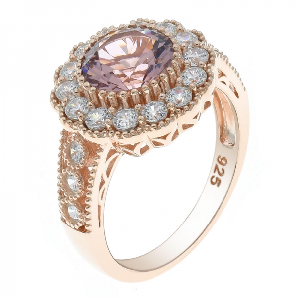 High Quality Sterling Silver Morganite Nano Ring Jewelry 