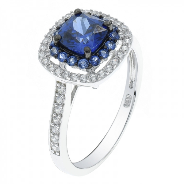 China 925 Sterling Silver Tanzanite CZ Jewelry Ring 