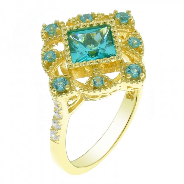 Wholesale 925 Sterling Silver Paraiba Jewelry Ring 