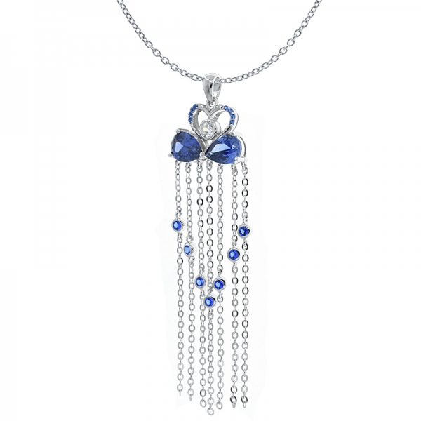 Wholesale 925 Silver Tanzanite CZ Chandelier Pendant 