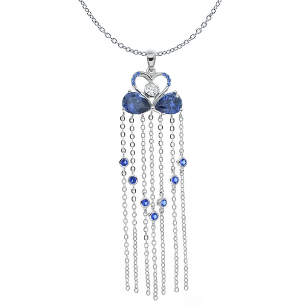 Wholesale 925 Silver Tanzanite CZ Chandelier Pendant 