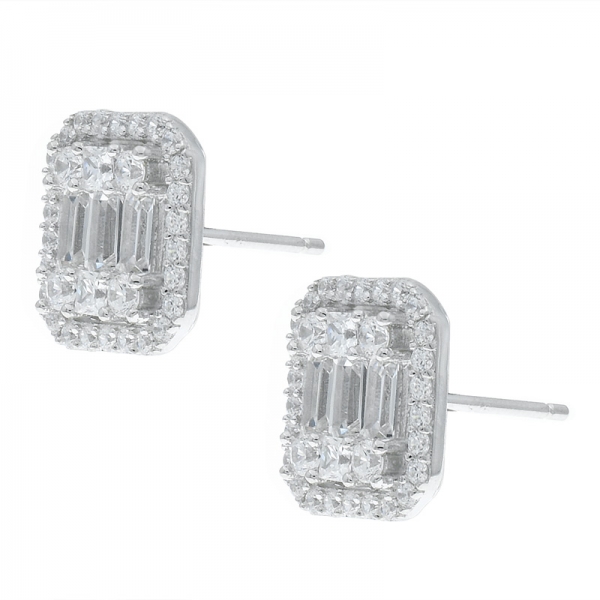 Wholesale 925 Silver Halo Stud Earrings For Women 