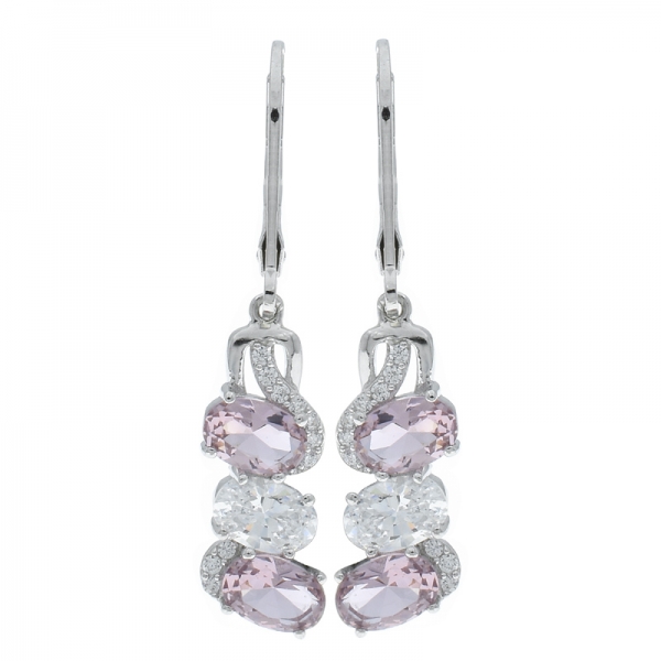 925 Sterling Silver Morganite Nano Jewelry Earrings 