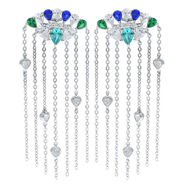 Fancy 925 Sterling Silver Chandelier Jewelry Earrings 