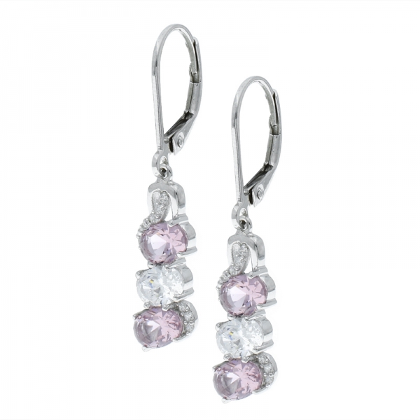 925 Sterling Silver Morganite Nano Jewelry Earrings 