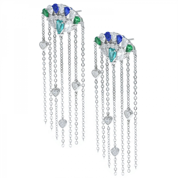 Fancy 925 Sterling Silver Chandelier Jewelry Earrings 