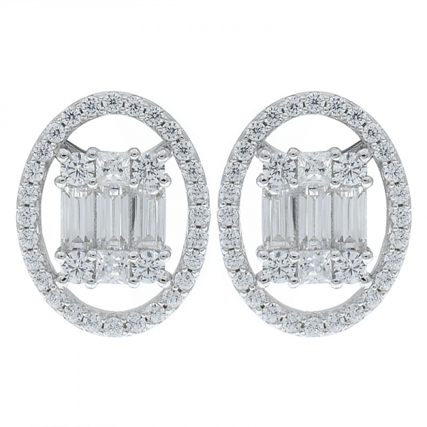 Wholesale 925 Sterling Silver Halo Stud Earrings 