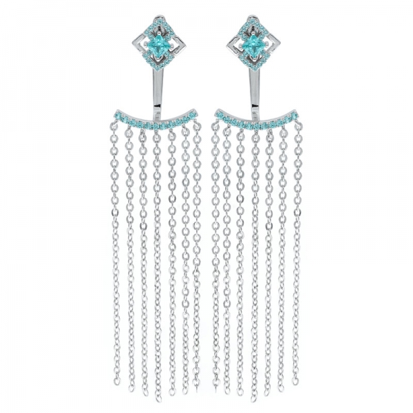Wholesale 925 Sterling Silver Paraiba Chandelier Earrings 