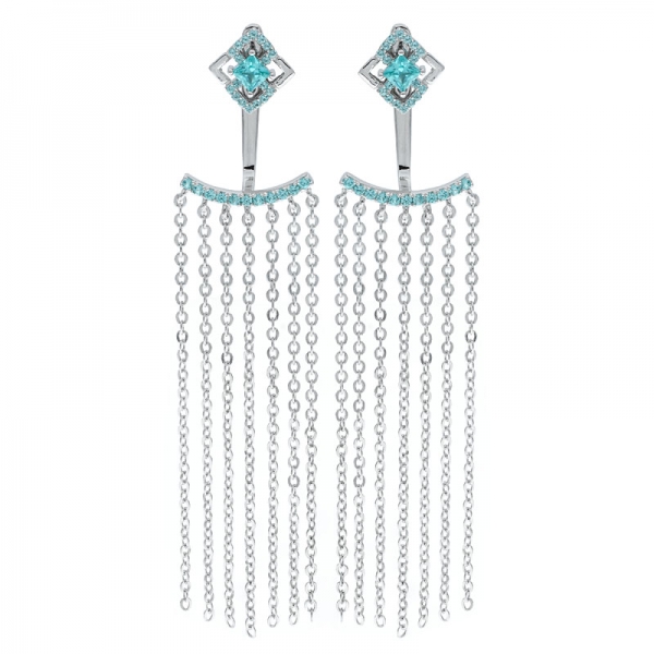Wholesale 925 Sterling Silver Paraiba Chandelier Earrings 
