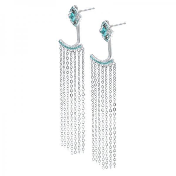 Wholesale 925 Sterling Silver Paraiba Chandelier Earrings 